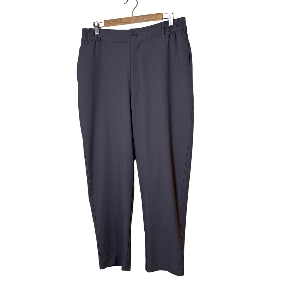 Women's Beyond Yoga Charcoal Status Straight-Leg Trousers